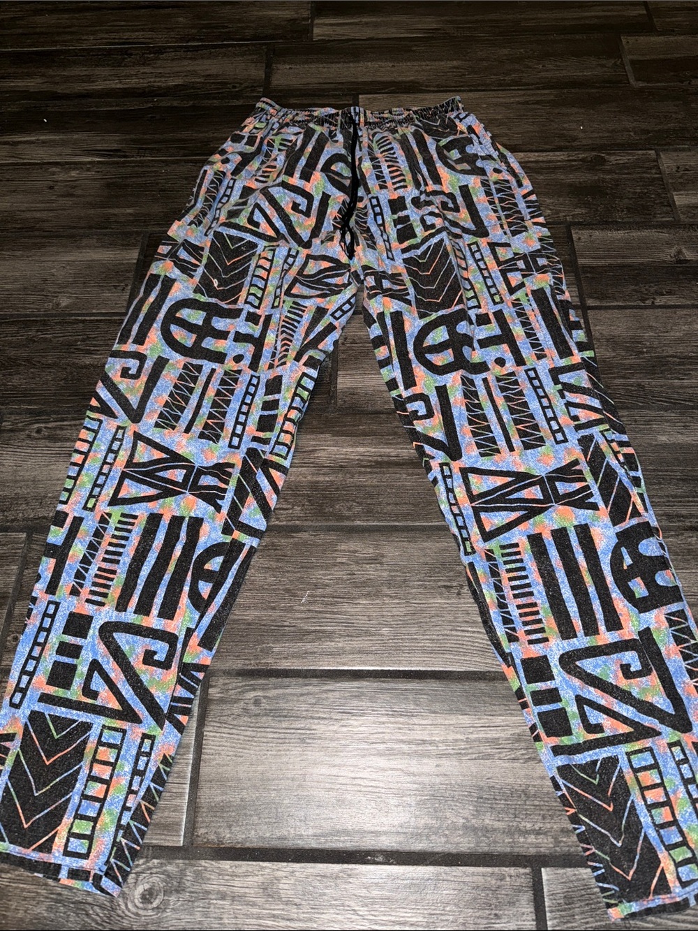 Bold Geometric Print Casual Pants
